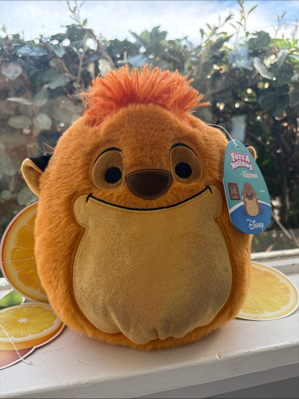 Disney Fuzz A Mallows Orange Plush Timon